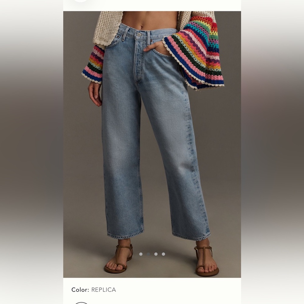 Agolde 90s Crop Mid-Rise Loose Straight-Leg Jean - Picture 2 of 3